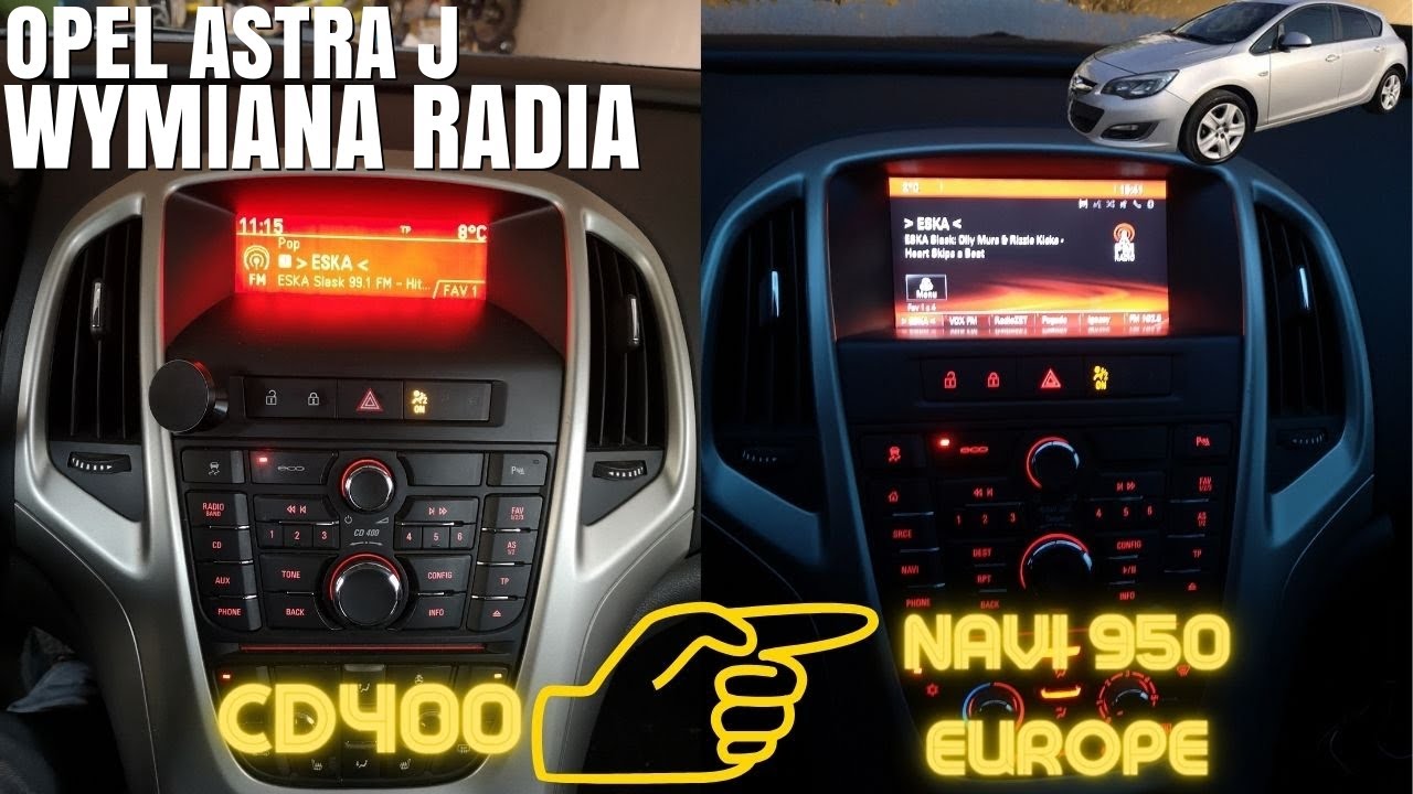 Astra J Замена магнитолы CD400 на Navi950 Европа