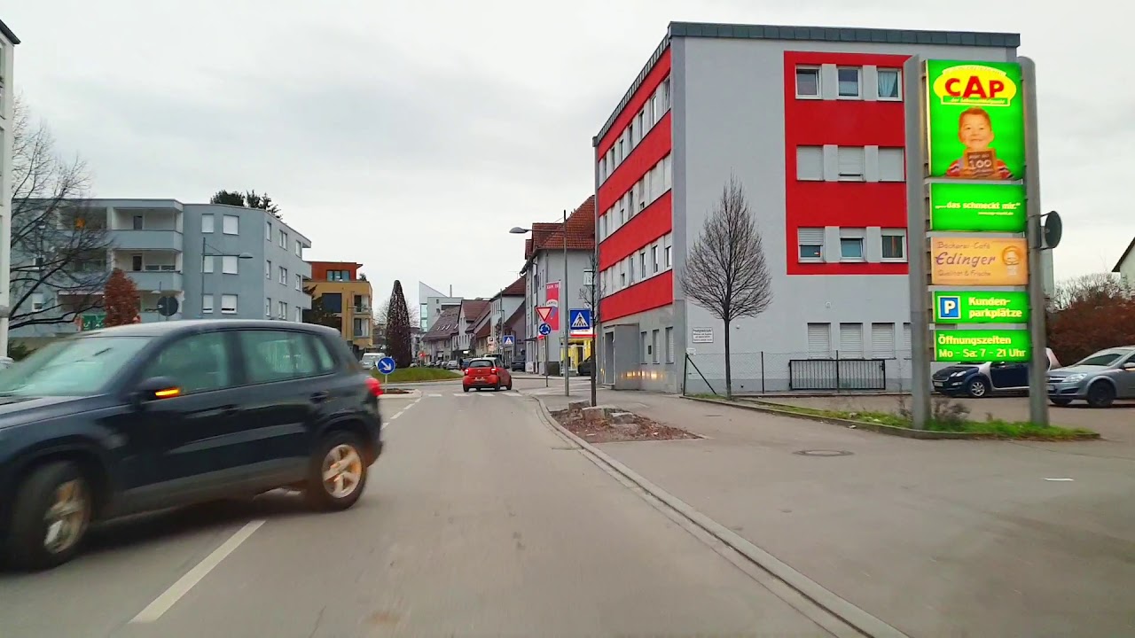 Angenehme Autotour in Eislingen fröhliche Musik lustige Momente Stadt Göppingen Deutschland Almanya