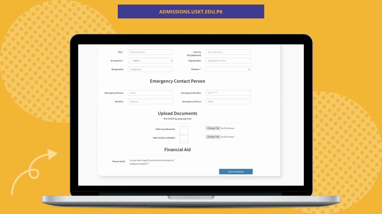 Submitting the Admission Form on the USKT Admissions Portal