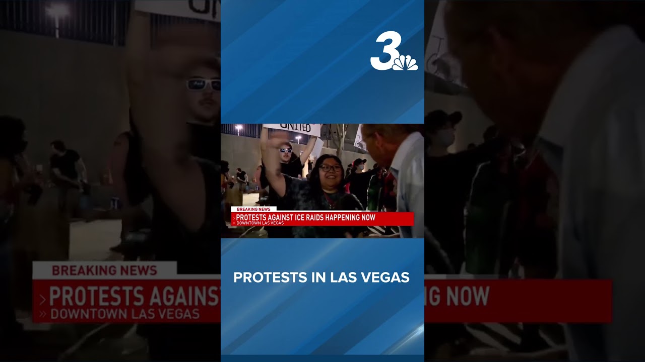Protests against ICE in Las Vegas. Protestas contra ICE en Las Vegas