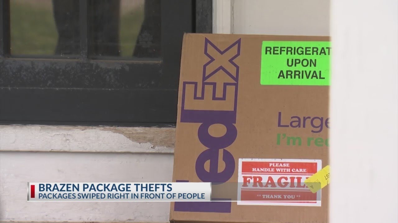 Homeowner chases porch pirate moments after package delivery