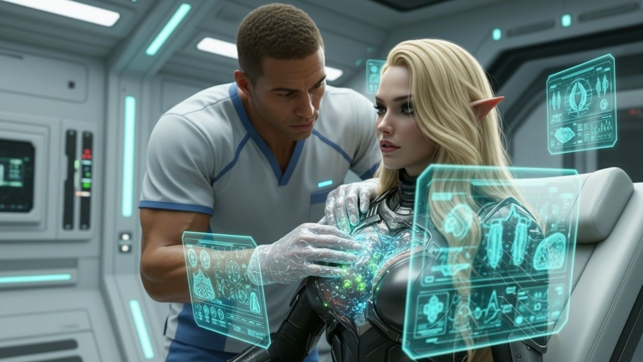 While Cleaning the Wound on Her Chest, She Leaned Closer and Said, “Continue, Human.” | HFY | Sci-Fi