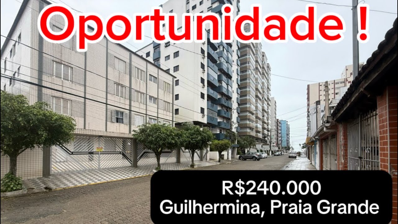 R$240.000 à vista | Guilhermina, Praia Grande | Porteira Fechada | Oportunidade 100 Metros do Mar 