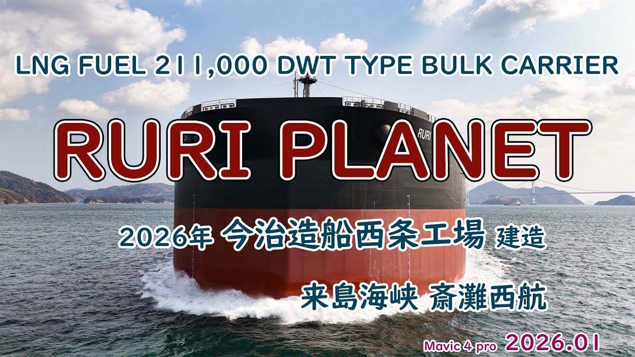 海上公試 Sea Trial「　RURI PLANET　」今治造船西条工場建造中