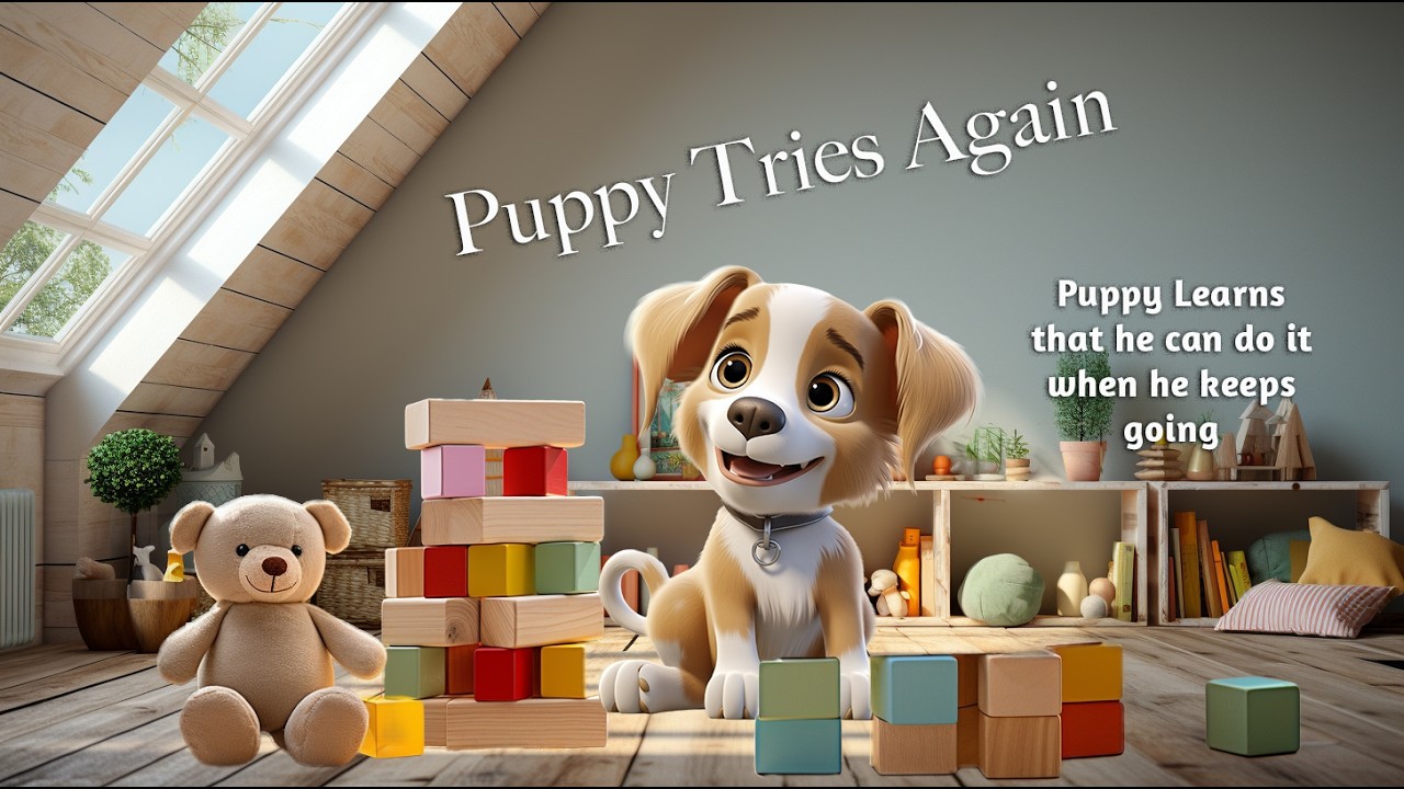 Puppy Never Gives Up 🐶 | Sweet Kids Lesson About Trying Again
