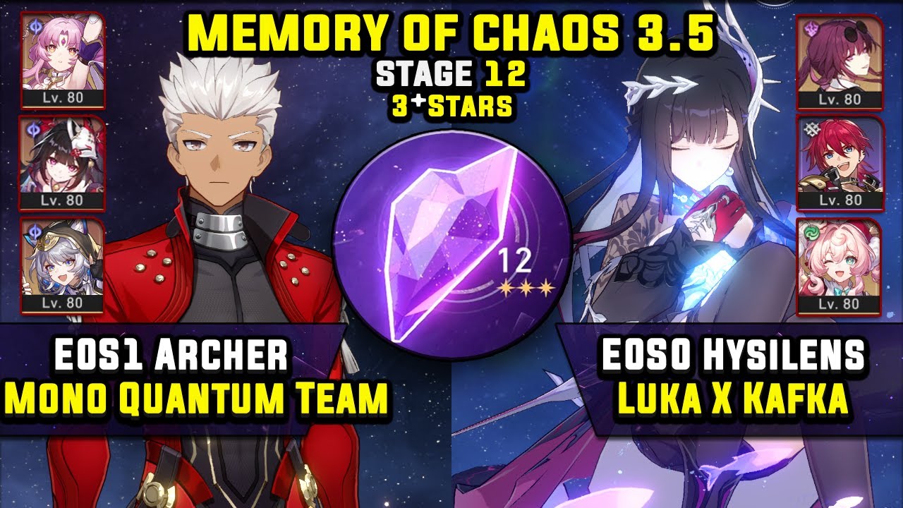 E0 Archer Carry & E0 Hysilens Carry W/ Luka (3 Stars) Memory Of Chaos 12 Honkai Star Rail 3.5