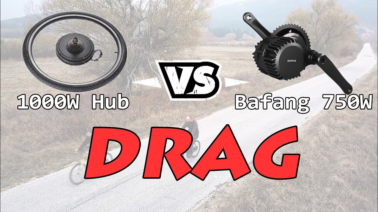 1000W хъб срещу 750W Bafang драг състезание с електрически велосипеди //OFER