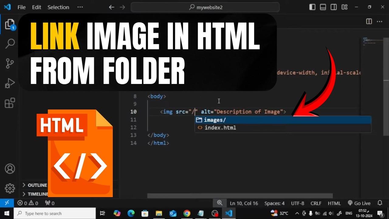 Как добавить ссылку на изображение в HTML из папки