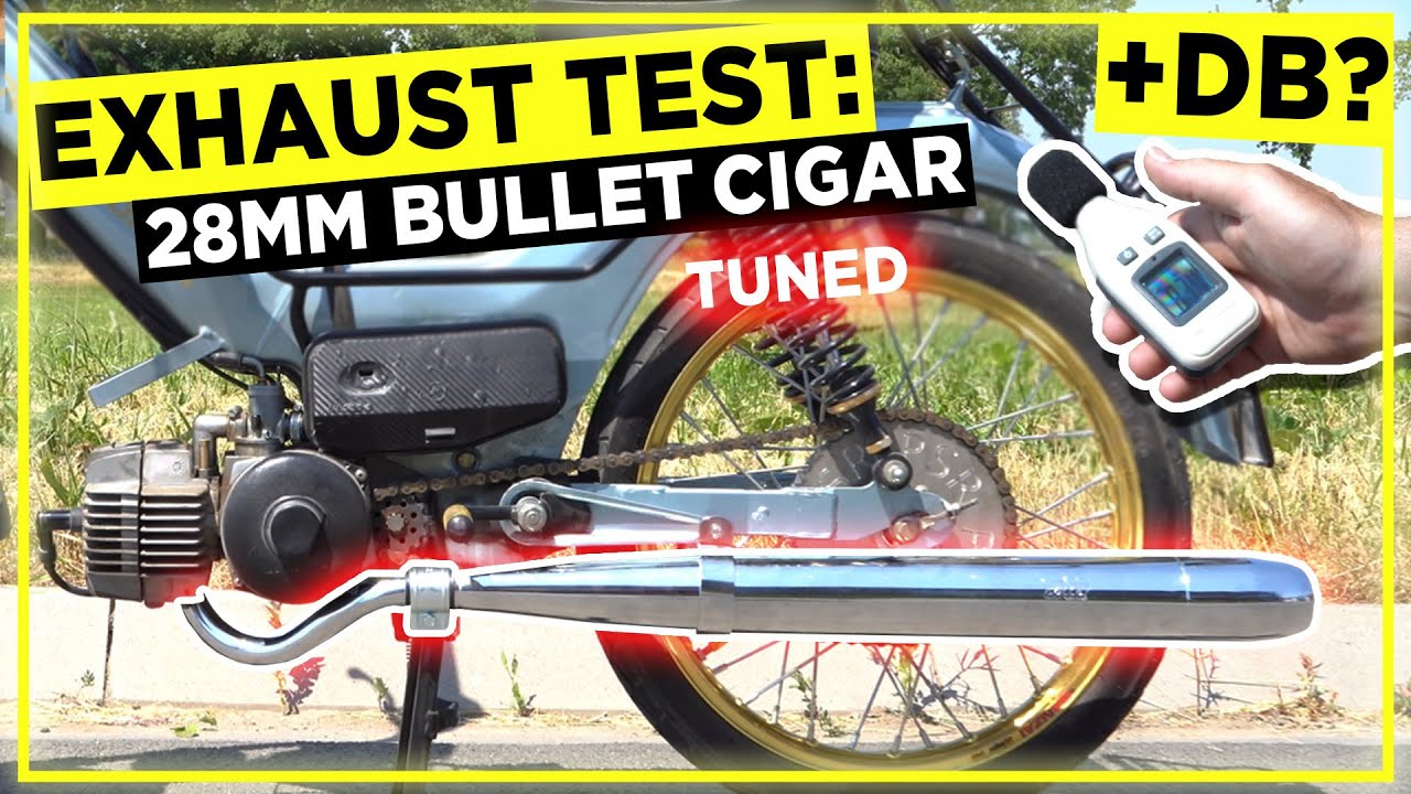 Bullet Zigarre Resonanz 28mm Puch Maxi Auspuff sound test + Fly by