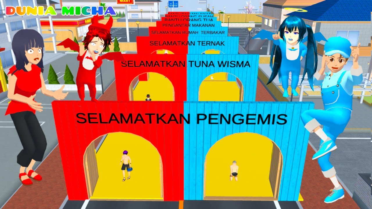 Yuta Tidak Curang & Baik Hati Mio Buru Buru Siapkan Misi Malaikat VS Iblis | Sakura School Simulator