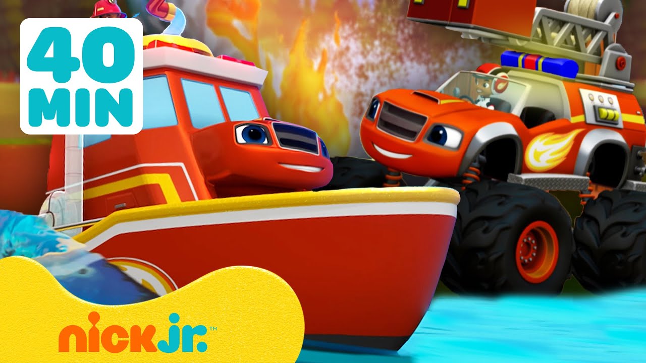 Blaze en de Monsterwielen | Blaze' brandweer- en ambulancereddingen! 🚒🚑 | 40 minuten | Nick Jr.