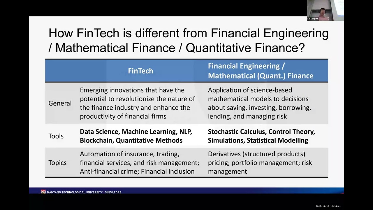 Information Sharing Session - MSc Financial Technology (MSc Fintech) NTU SPMS