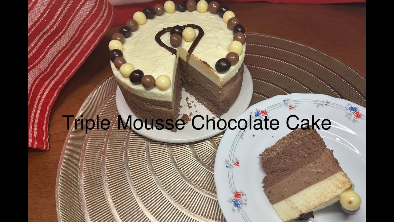 TRIPLE MOUSSE CHOCOLATE CAKE
