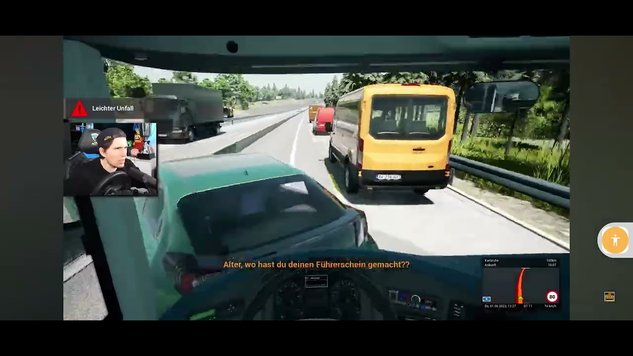 Ich reagiere auf paluten Fernbus Simulator