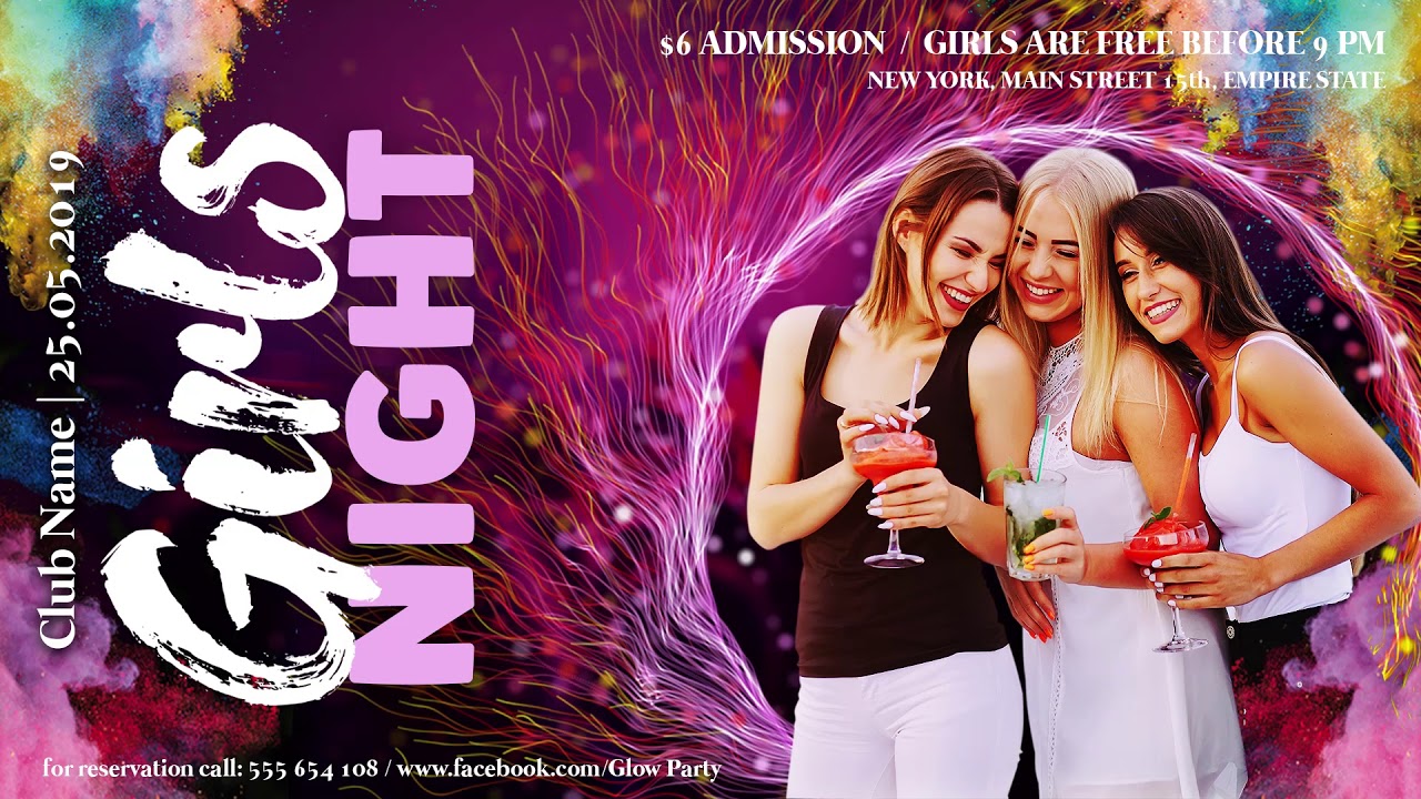 Girls Night &ndash; Animated Instagram Stories + Instagram Post + Facebook Cover