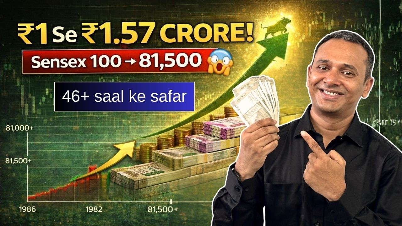 ₹1 Se ₹1.57 Crore! Sensex 100 → 81,500 | Power of Compounding