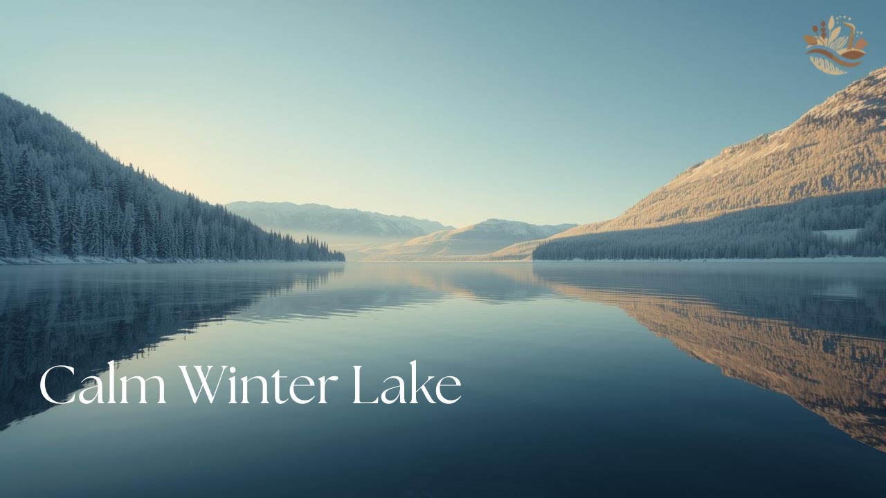 Serene Winter Lake ❄️ Lofi Jazz & Water Ripples for Calm Focus & Relaxation (4K)
