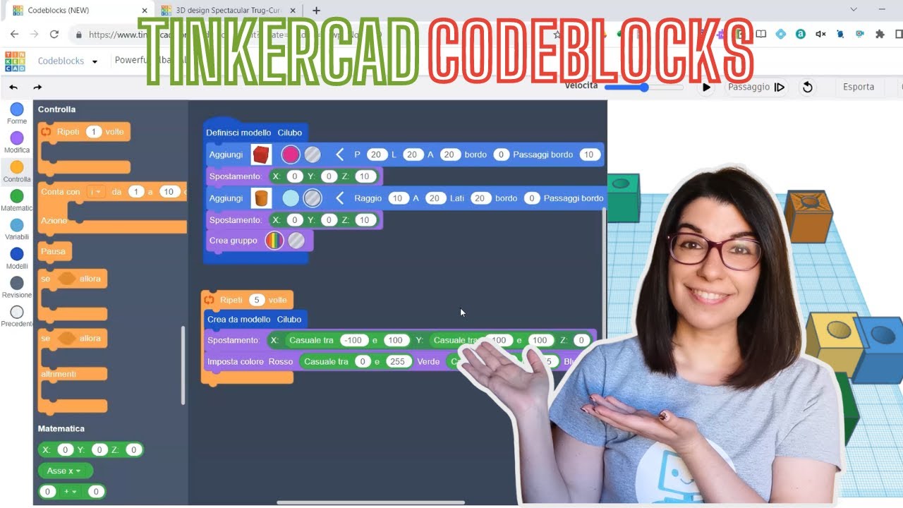 Programmazione e Modellazione 3D con Tinkercad Codeblocks
