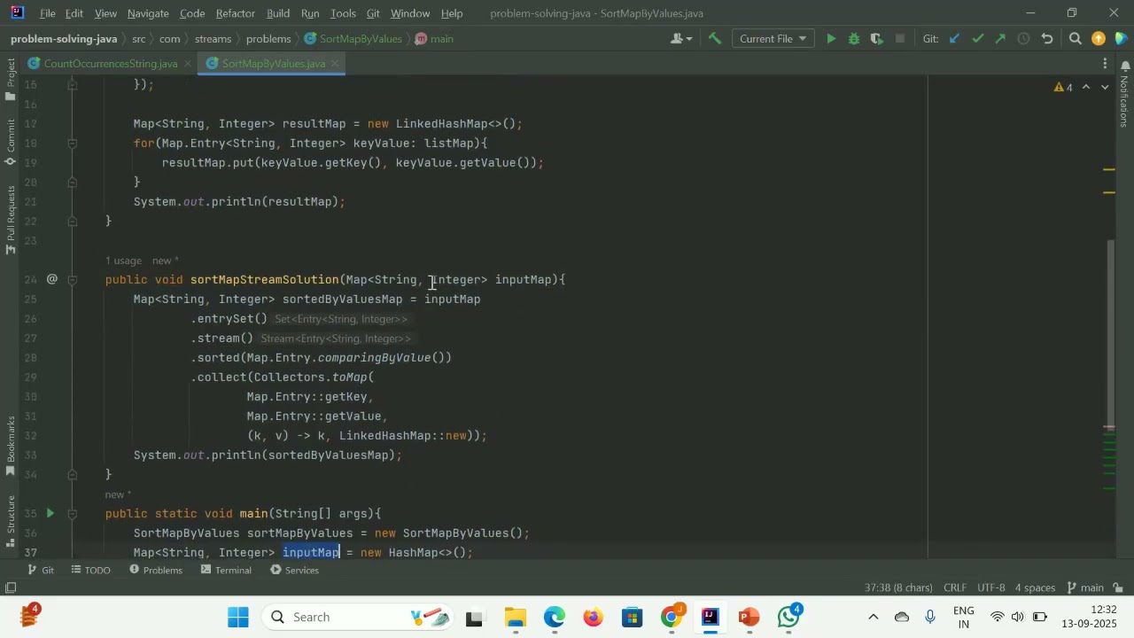 Sorting a Map by Values Using Java Streams
