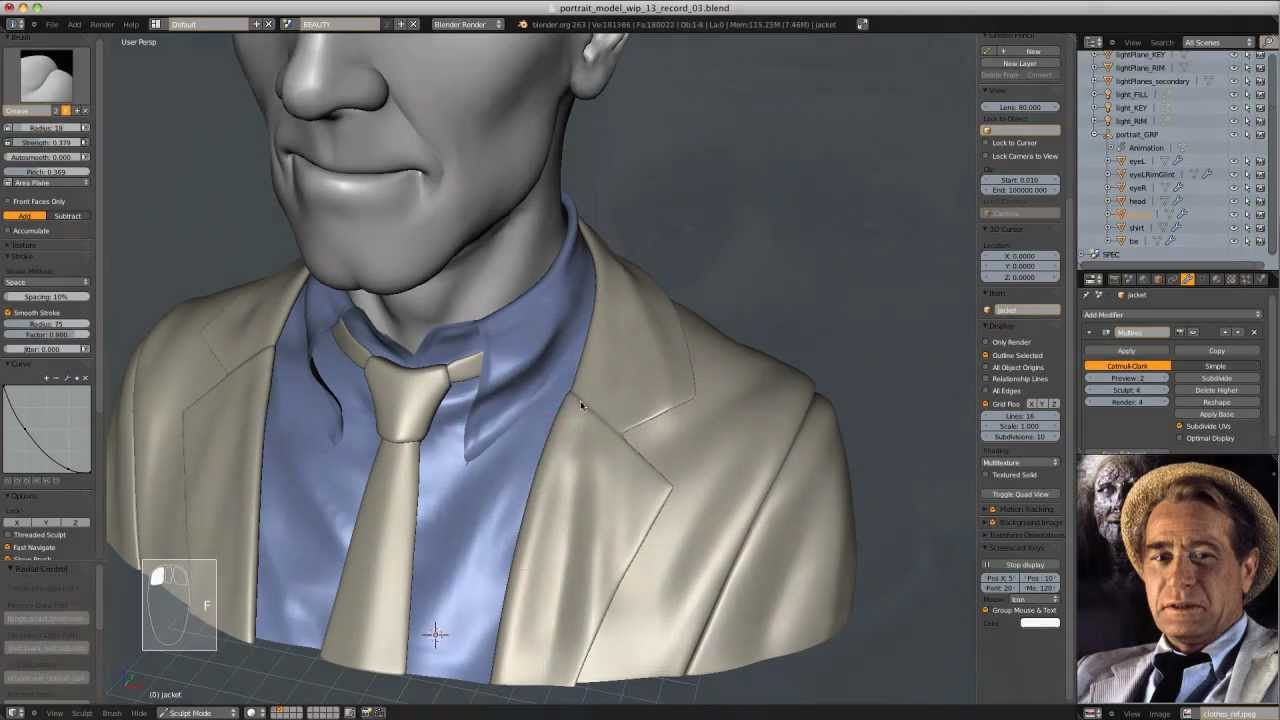 Creating a Realistic Head in Blender - part 07 - Clothing