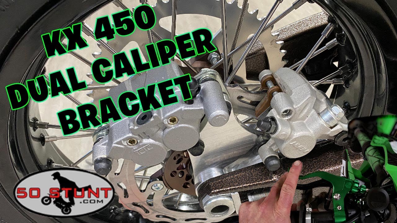 KX 450F SUPERMOTO  STUNT BUILD PART 1:  DUAL CALIPER HANDBRAKE