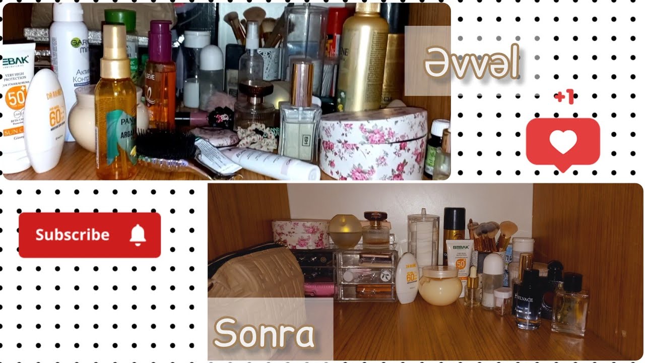 💄Kosmetika polkasin təmizlədim.👝 Nə saxladim, nə adtim😁