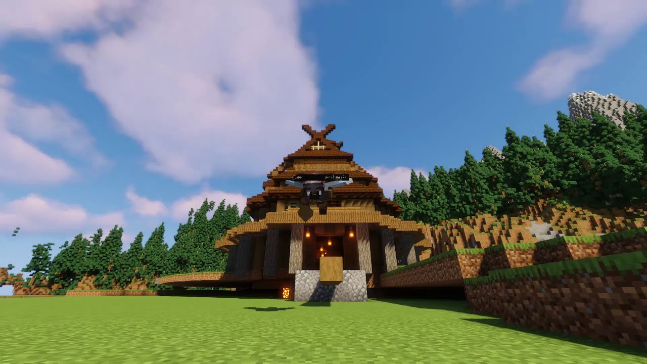 [Timelapse] Minecraft Valhalla Project #1, Jarl's Longhouse.