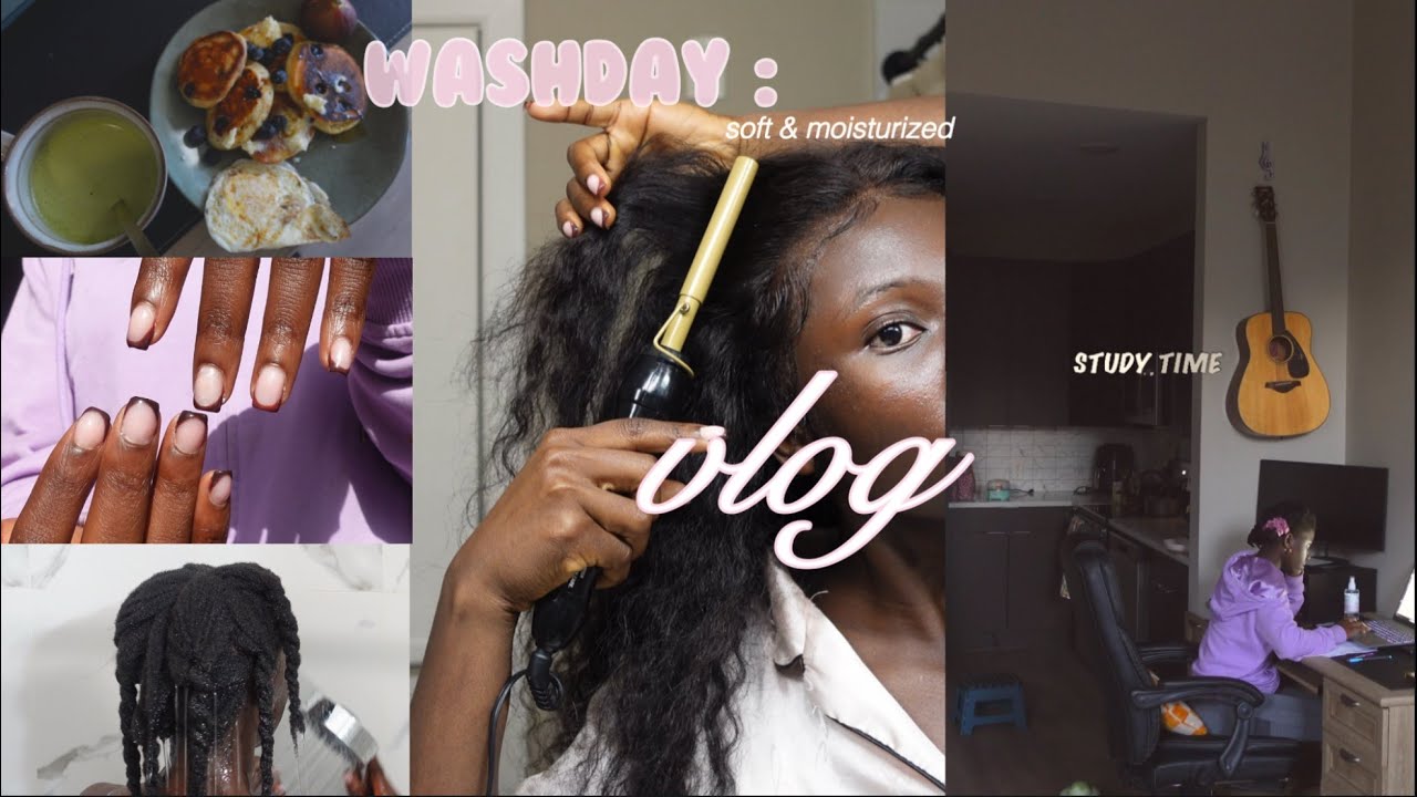 Hair reset | oiling ends, full washday routine, wig install 🫧