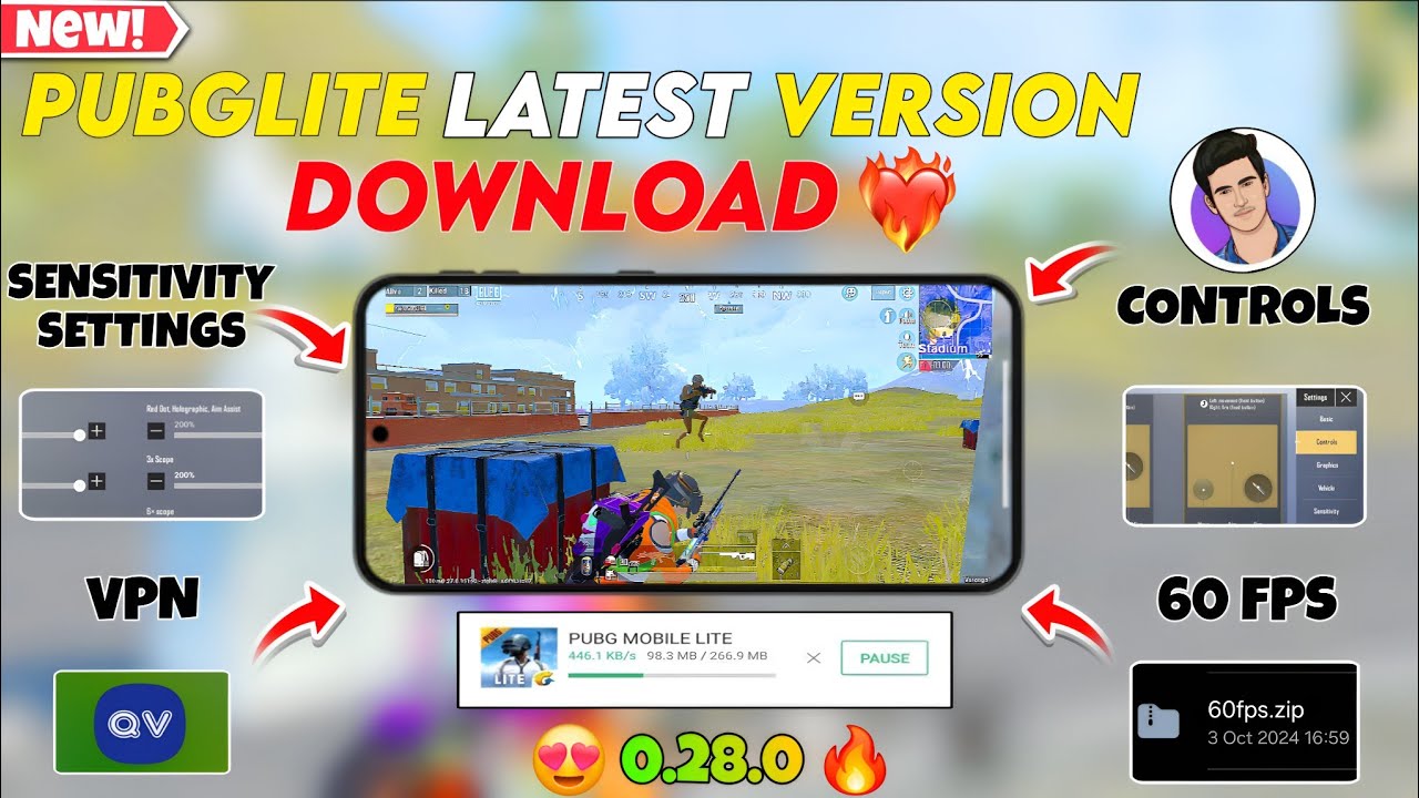 HOW TO DOWNLOAD LATEST VERSION of PUBG LITE with SENSITIVITY SETTINGS AND CONTROLS 🔥 - IFS JEET