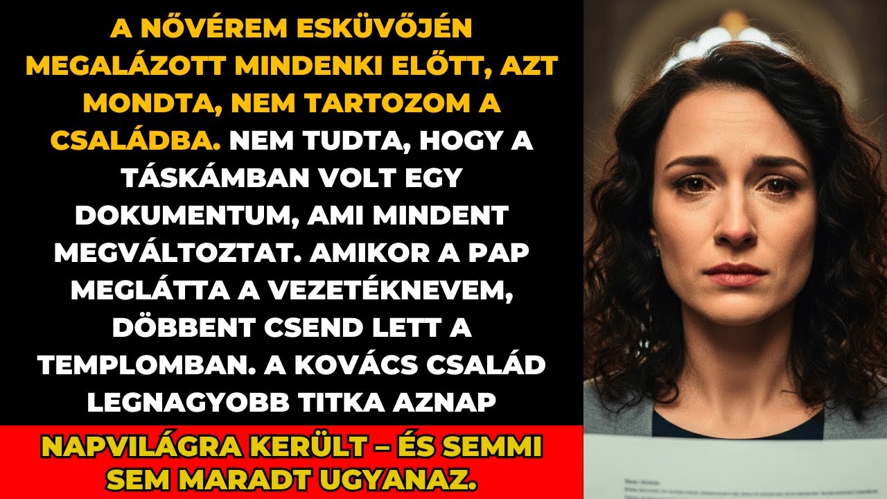 A nővérem esküvőjén azt mondta: „Nem tartozol ide