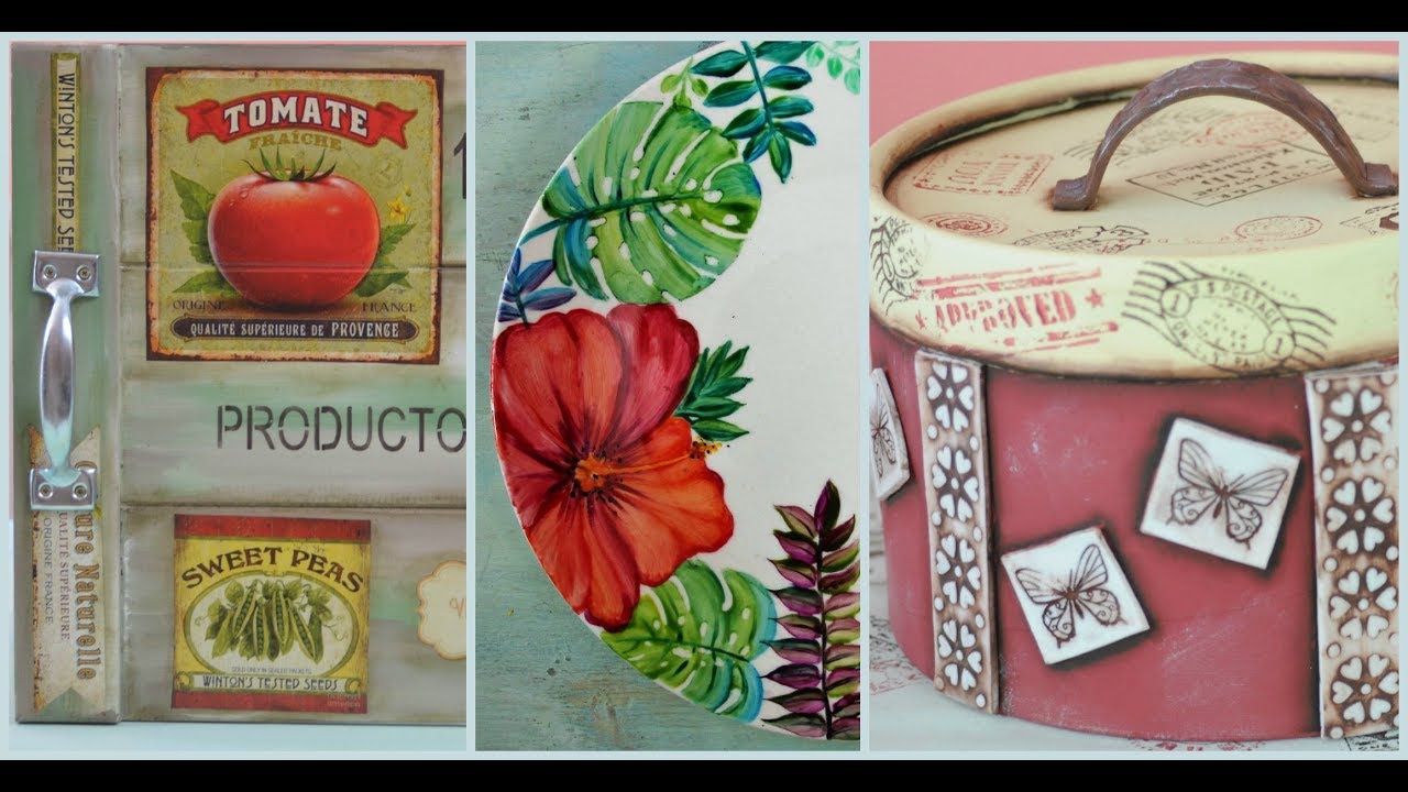 ManosalaObraTv Programa 85 - Pintar Porcelana  - Porcelana Fria - Decoupage - Pintura en tiza