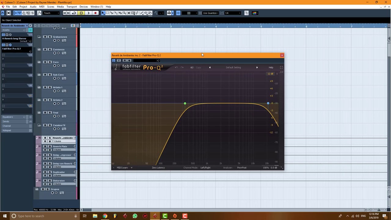 Plantilla de grabacion para cubase 5 en adelante (Waves y FabFilter)