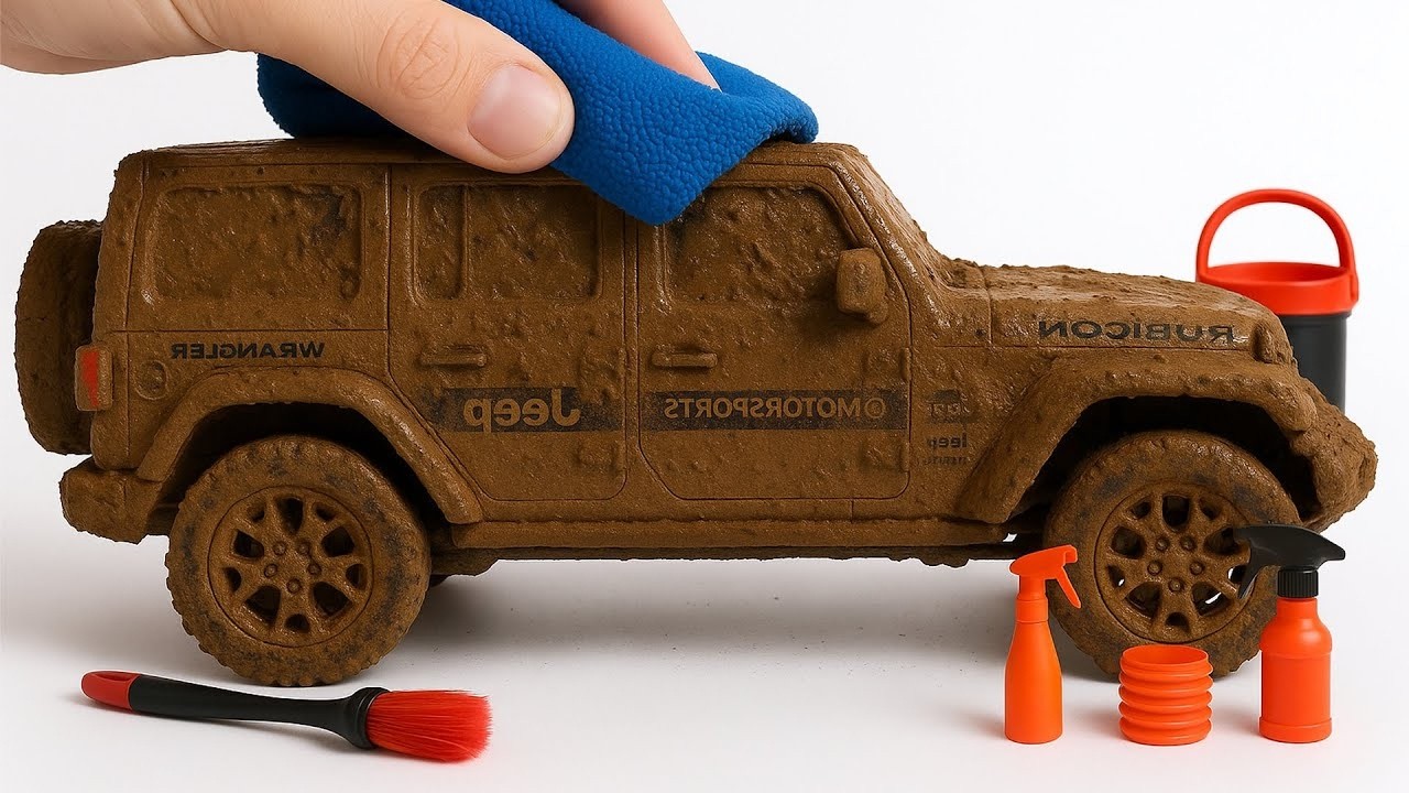 Super Realistic Cleaning of a 1:24 Jeep Rubicon After an Insane Mud-Crawling Adventure