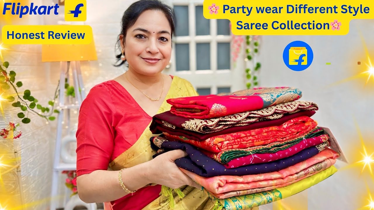 🌟Party wear Affordable Saree Collection❤️Flipkart Saree Collection #saree #flipkarthaul #ashigautam 