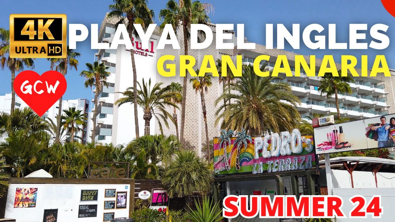 PLAYA DEL INGLES Gran Canaria July 2024🔴 AllSun Lucana Hotel to El Caserío Hotel