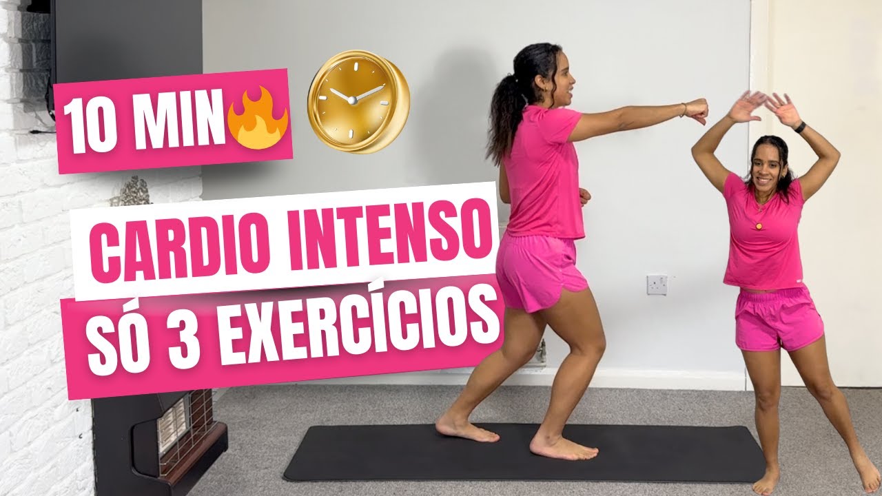 3 Exercícios Para Queimar Gordura em 10 Minutos  | Cardio Simples e Intenso 🔥