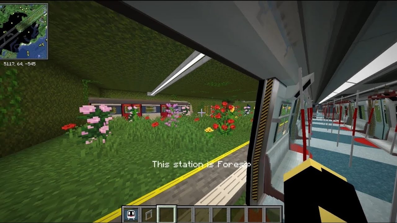 Minecraft Transit Railway 1.18.2: Sunrise Chaser line(Front View)