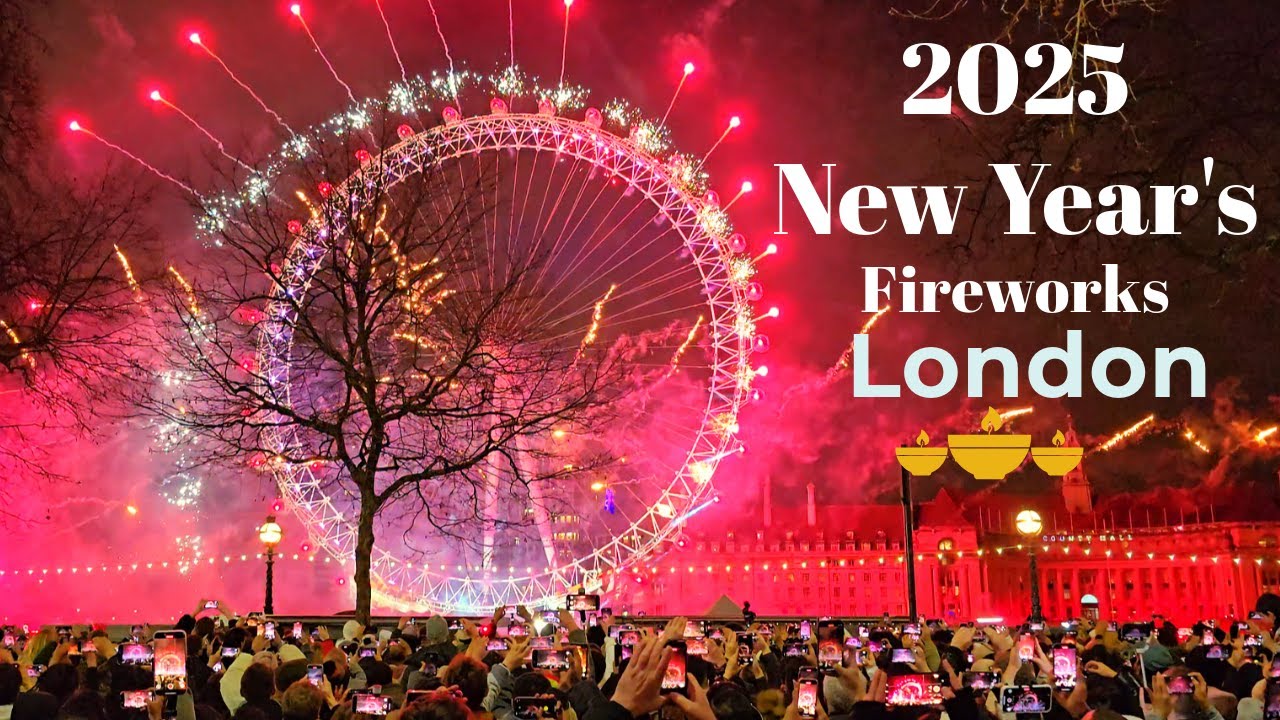 Celebrations In London:  New Year's Eve Fireworks 2025 Complete Video