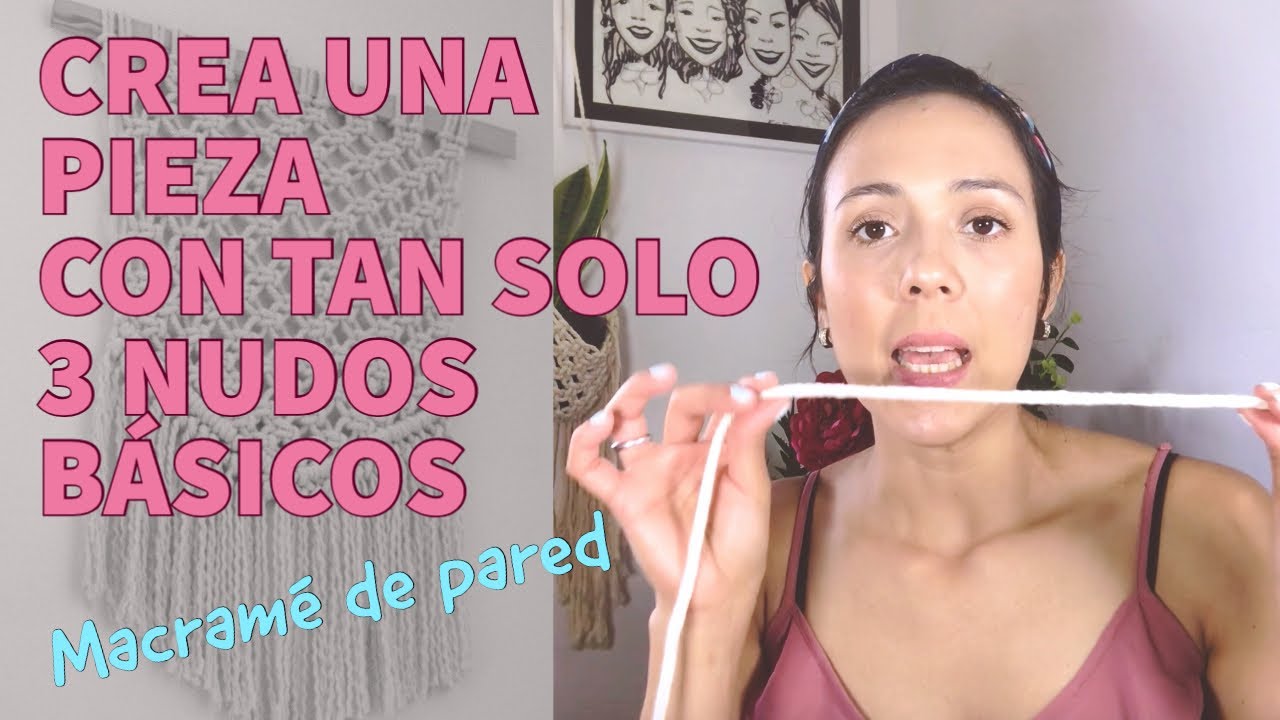 Macramé de pared usando 3 NUDOS BASICOS/ Como hacer un Macramé/ Tapiz de pared fácil paso a paso