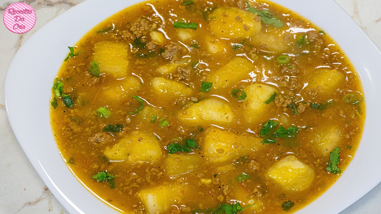 SOPA DE MANDIOCA COM CARNE MOÍDA DE UMA PANELA SÓ! CREMOSA E SUPER FÁCIL DE FAZER | RECEITAS DA CRIS