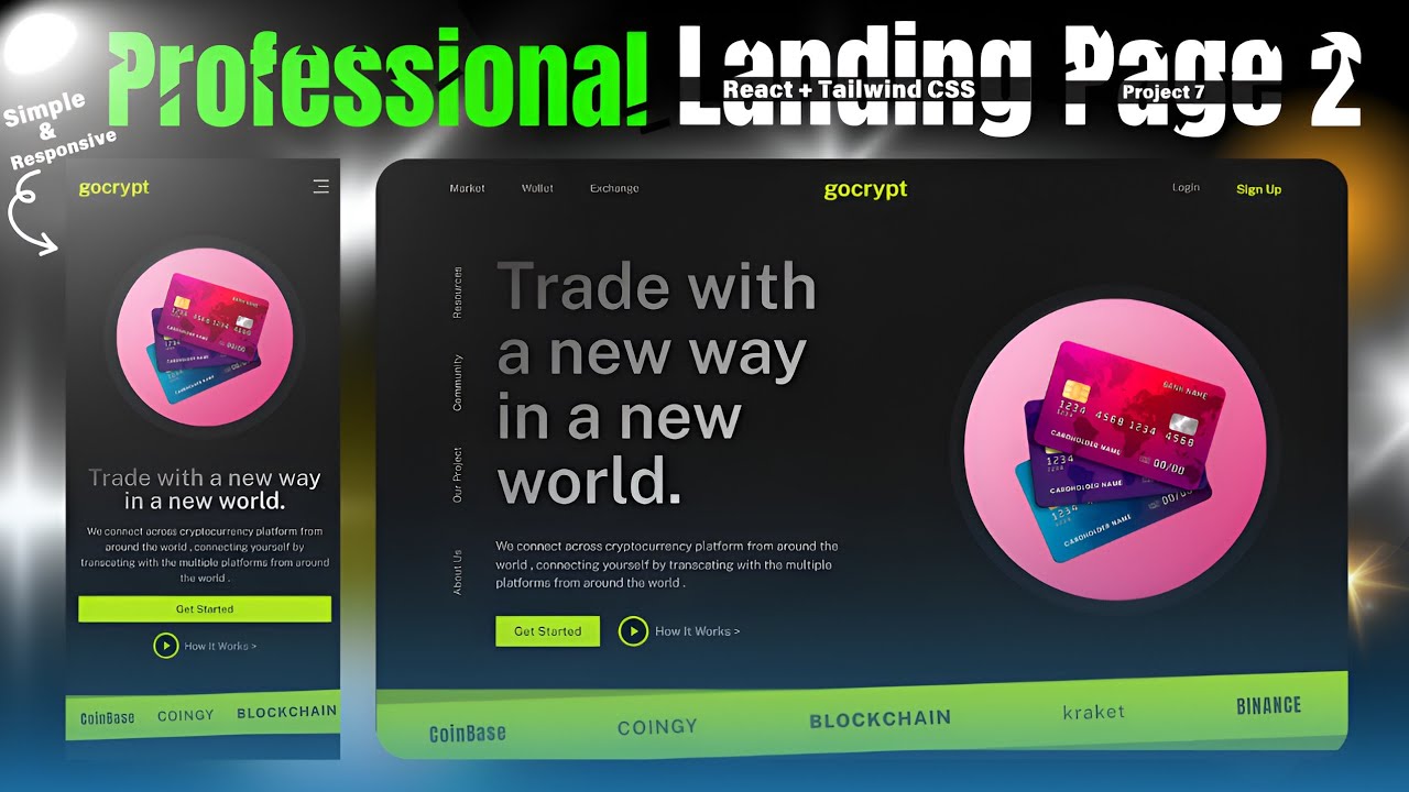 Landing Page Using React JS and Tailwind CSS | How to create a simple landing page in react