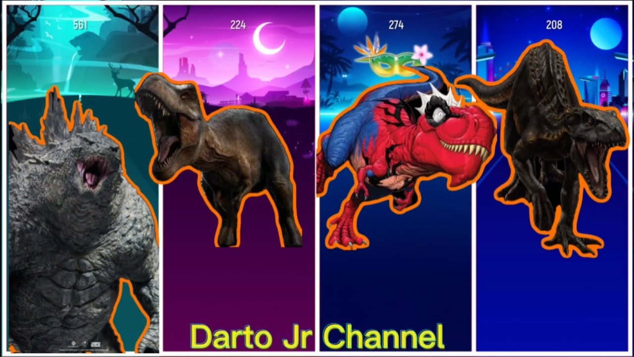 Godzilla vs Jurassic World vs T-Rex Spiderman vs Indoraptor. Coffin Dance