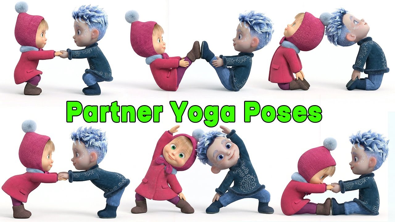 Fun Partner Poses with Cute Snow Kids ❄️ Winter Yoga Friends!