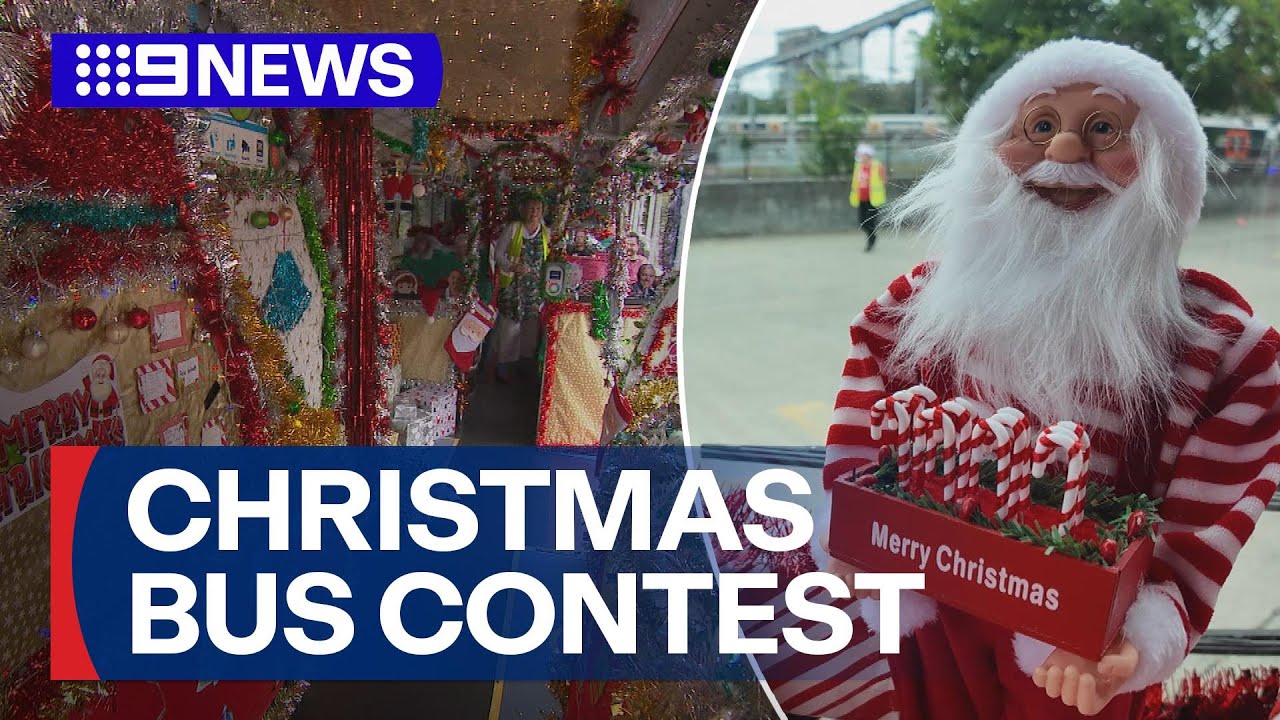 Bus drivers across Sydney decorate their buses for the festive season | 9 News Australia
