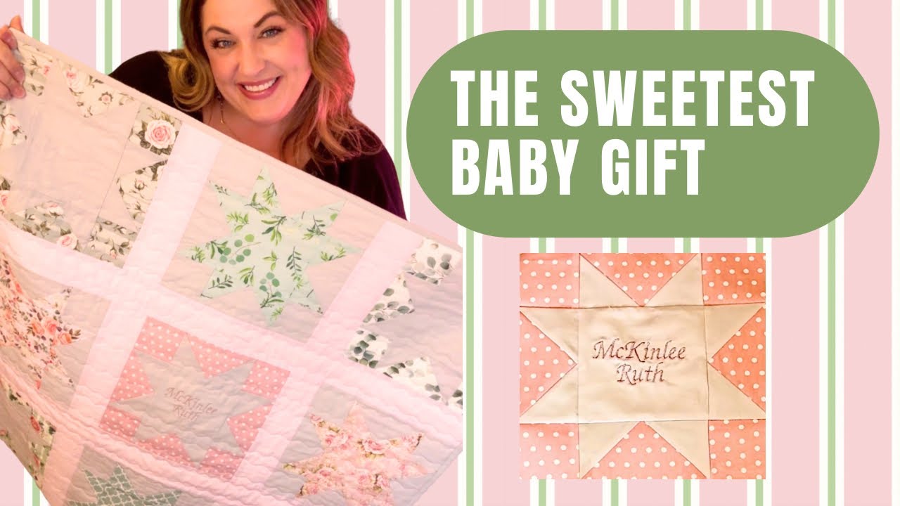 Easy Baby Quilt Tutorial for Beginners | Sweet Handmade Baby Gift Idea (Sawtooth Star Quilt)