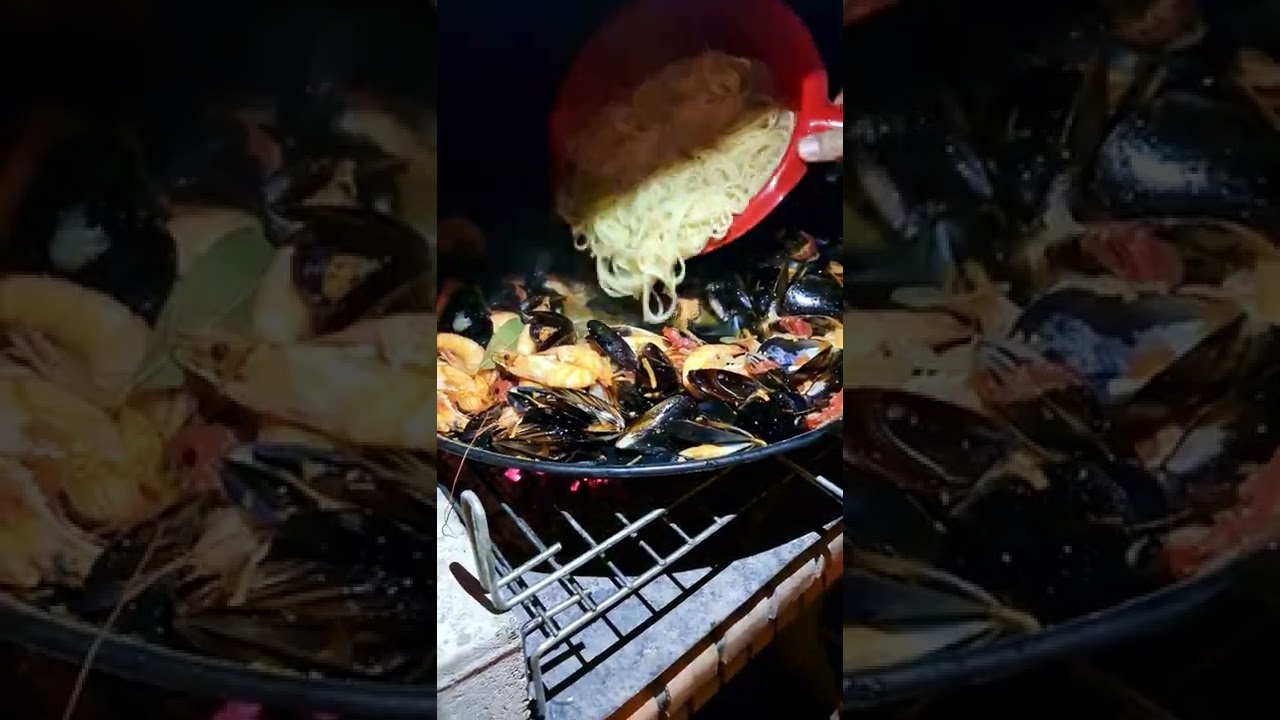 Spaghetti Del'Mar on charcoal/ Спагетти Дельмар на углях
