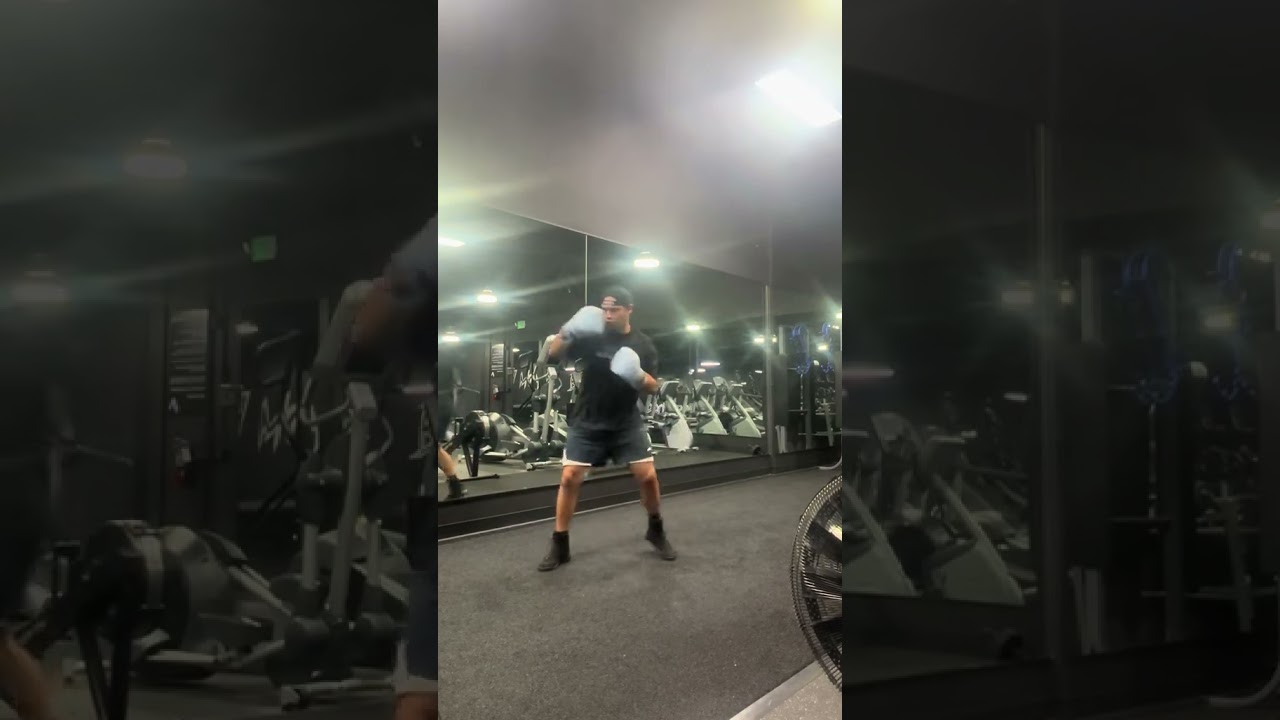 Jab-Lead Hook-Cross with a roll. 