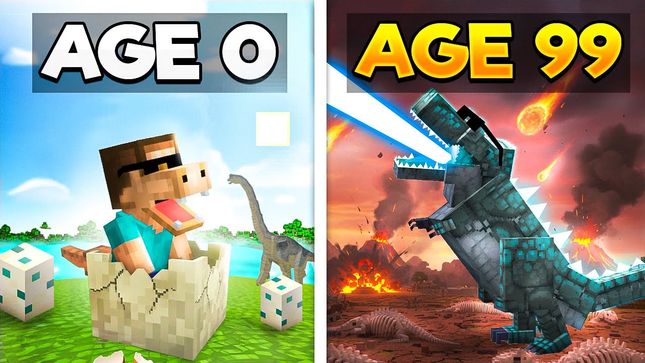 BIRTH TO DEATH as a DINOSAUR in MINECRAFT