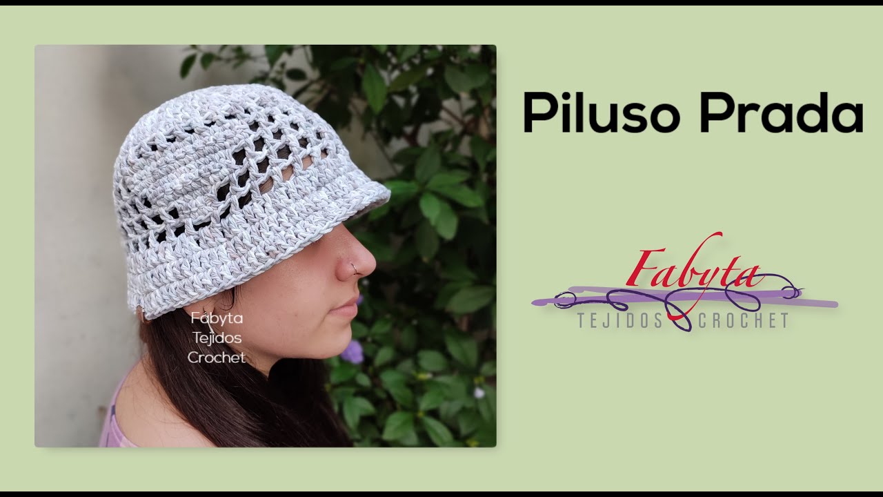 Piluso calado Prada en crochet - Bucket hat