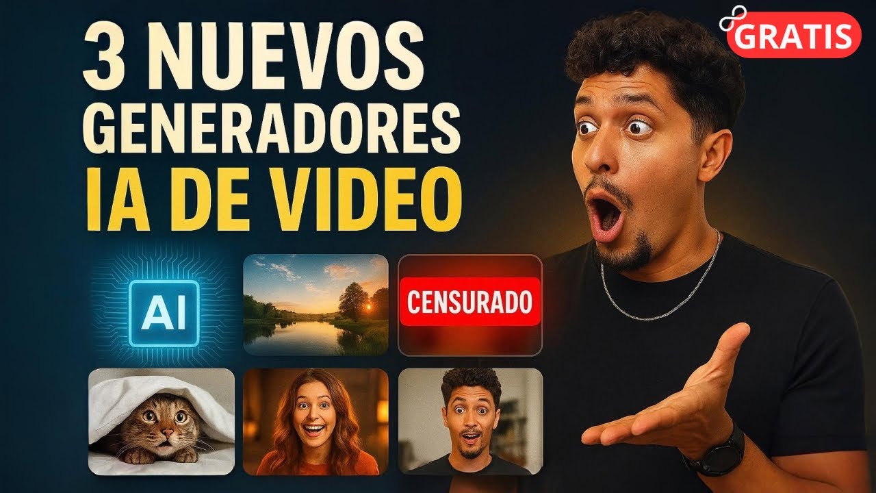 3 NUEVOS GENERADORES IA de VÍDEO 100% GRATIS e ILIMITADO